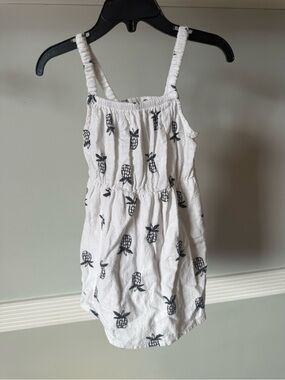 Cat & Jack White Tank dress with Black Pineapple Pattern